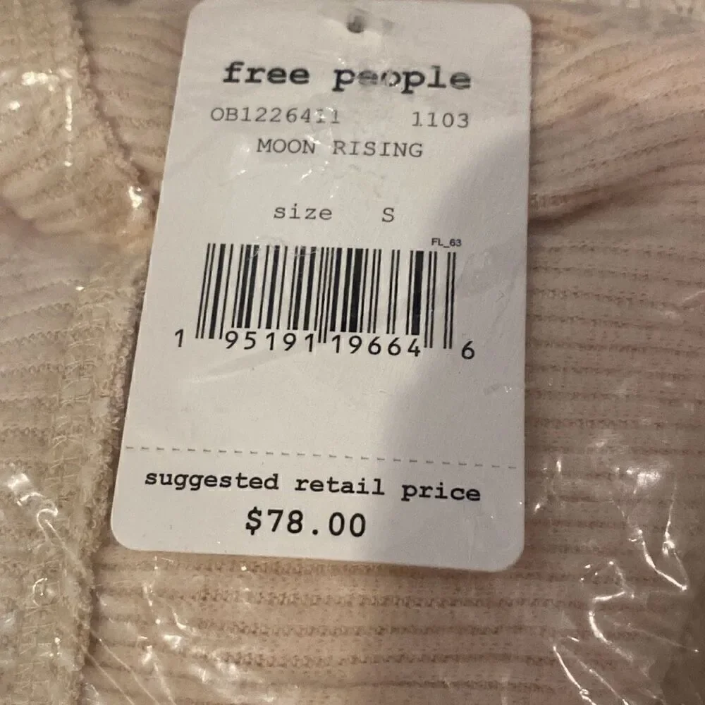 NWT Free People Juicy Long-Sleeve Top - Women's SMALL Moon Rising